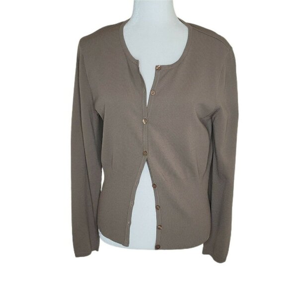 Talbots Sweaters - Talbots Olive Brown Button-Up Long Sleeve Cardigan Sweater Size Medium